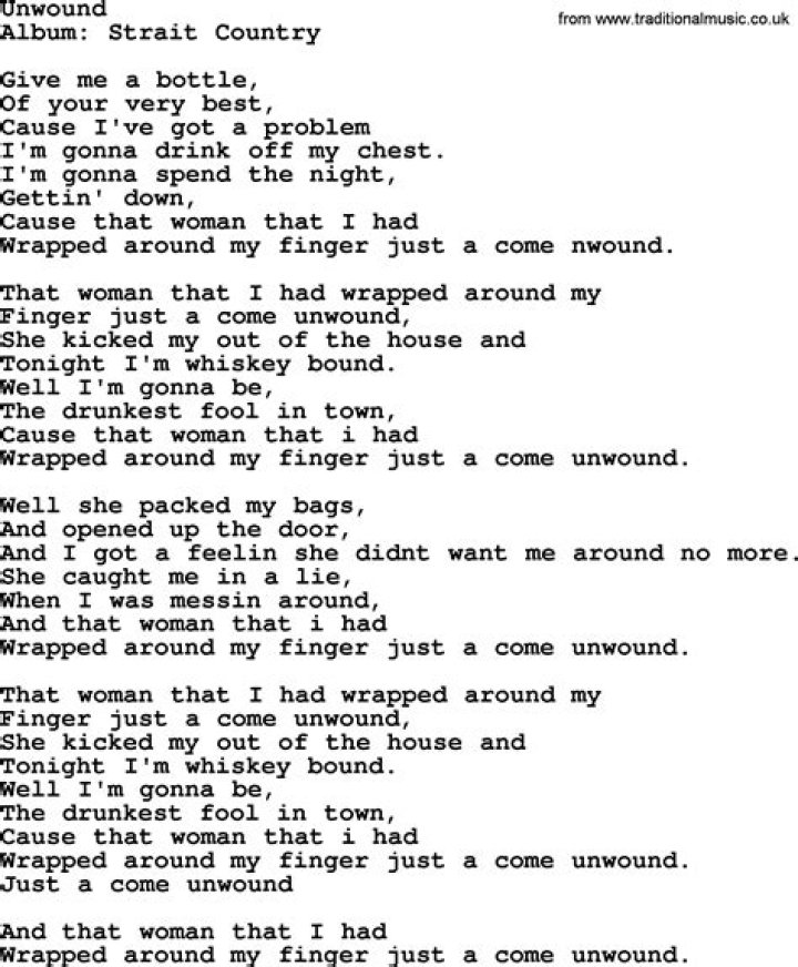 George Strait’s
Unwound Lyrics