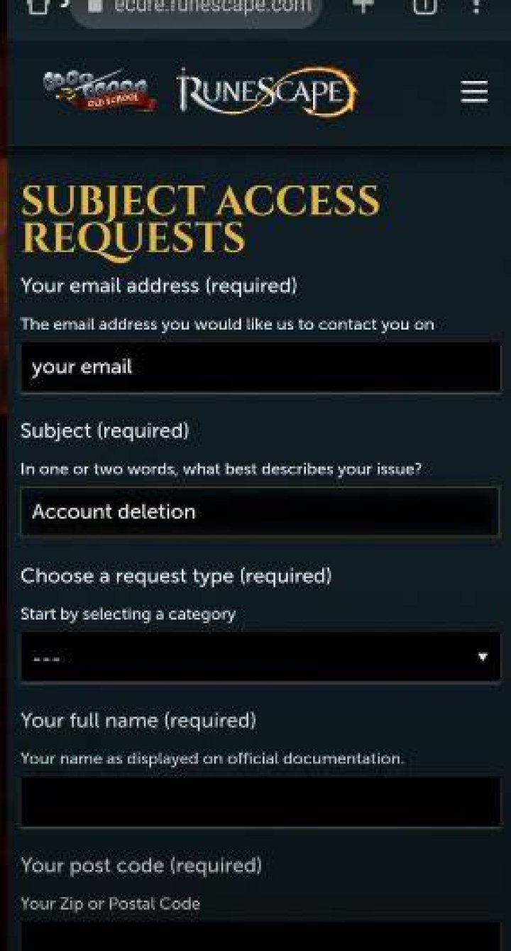 How to delete your RuneScape account